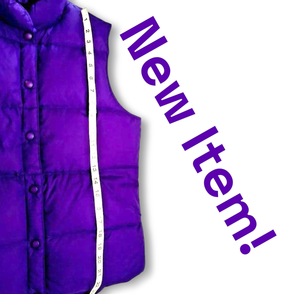 LANDS END - Deep Purple Woman's Down Filled Puffer Vest Size Medium